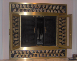 custom metal fireplace screen image 