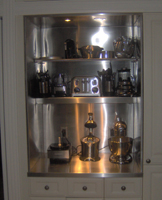 stainless steel pantry with wall cladding