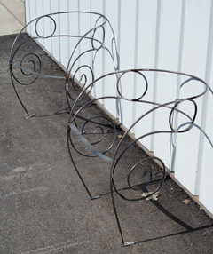 custom wrought iron bucket chair frames beautiful by Myriad Metal Designs